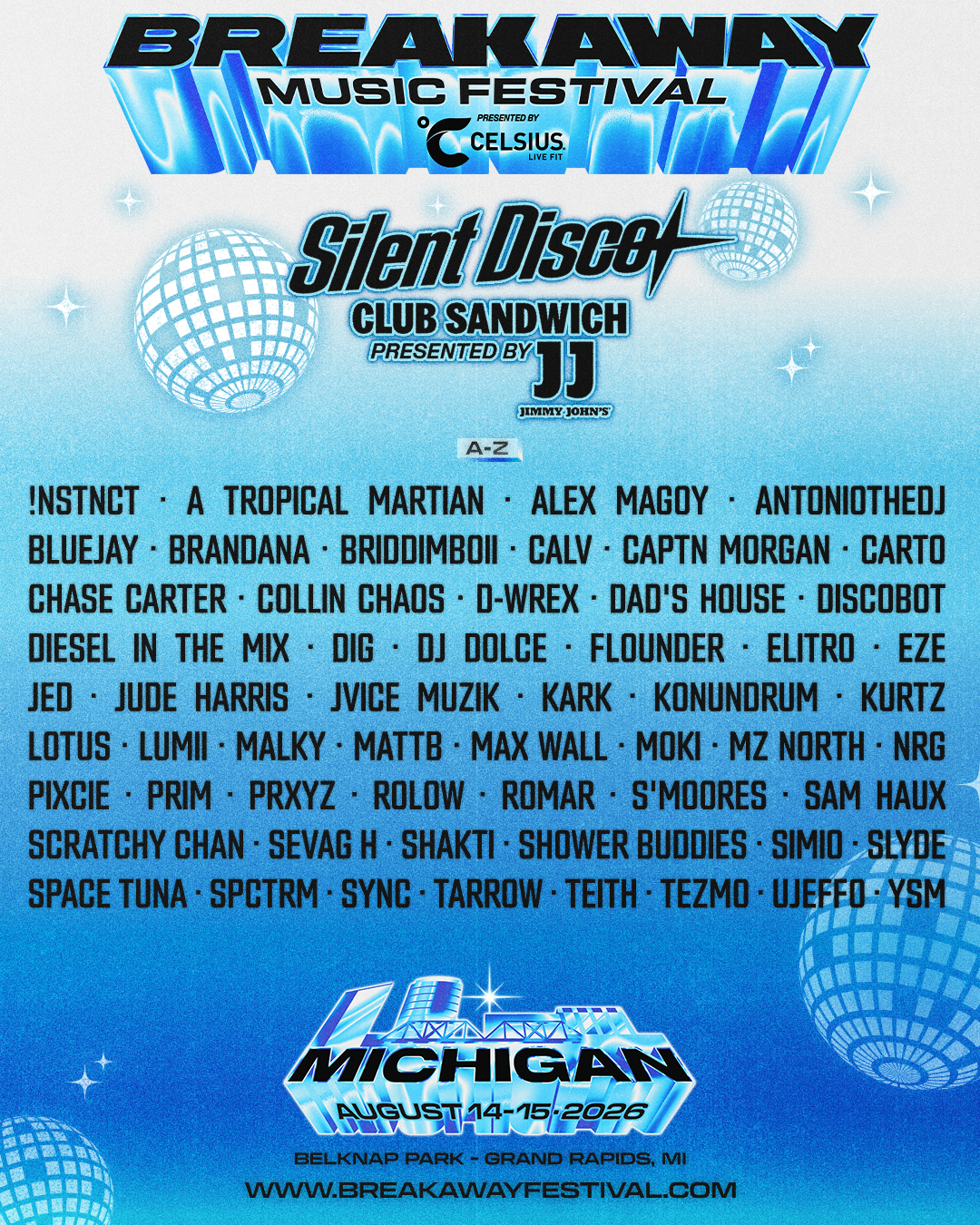 Breakaway Michigan 2026 lineup flyer